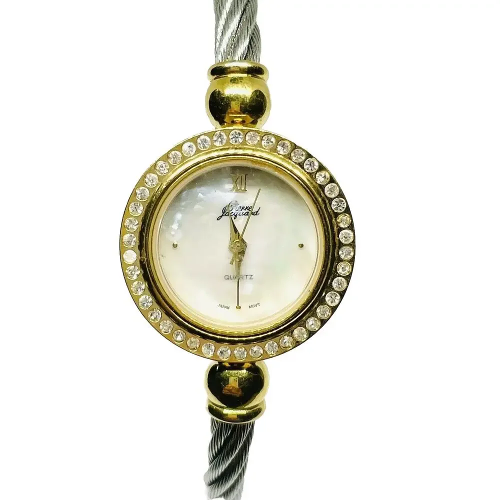 Women's Vintage Gold Watch With Bracelet Band Analog Watch - Fits Size M-L